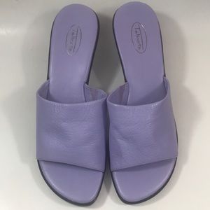 Talbots lilac leather slides, size 9, NWT